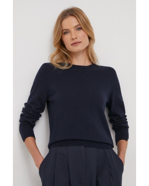 Sisley sweter z domieszką wełny damski kolor granatowy lekki