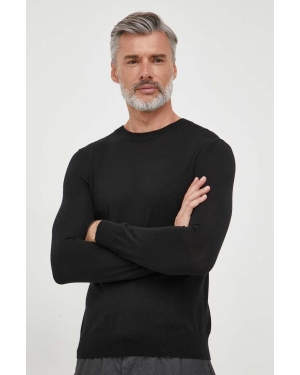 Sisley sweter wełniany męski kolor czarny lekki