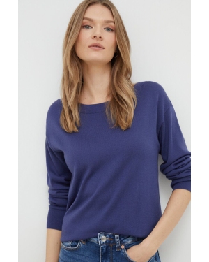 Sisley sweter wełniany damski kolor niebieski lekki