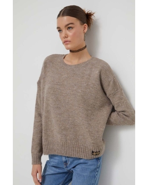 Superdry sweter z domieszką wełny damski kolor beżowy ciepły