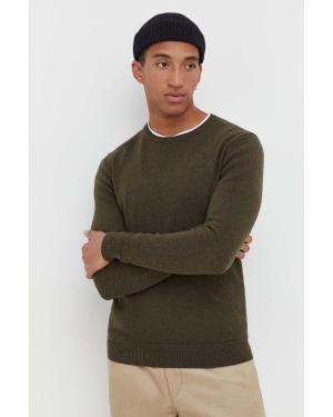 Superdry sweter z domieszką wełny męski kolor zielony lekki