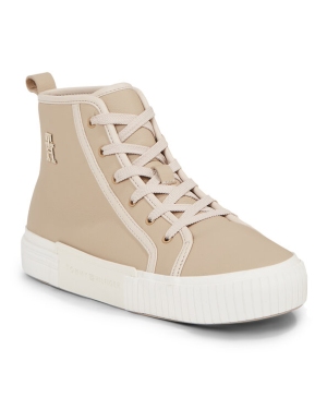 Tommy Hilfiger Sneakersy Vulc Th Leather Sneaker Hi FW0FW07550 Beżowy