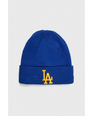 New Era czapka kolor niebieski z grubej dzianiny LOS ANGELES DODGERS