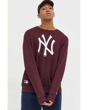New Era bluza męska kolor bordowy z nadrukiem NEW YORK YANKEES