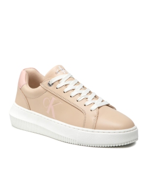 Calvin Klein Sneakersy Chunky Cupsole Laceup Low Ess YW0YW00807 Beżowy