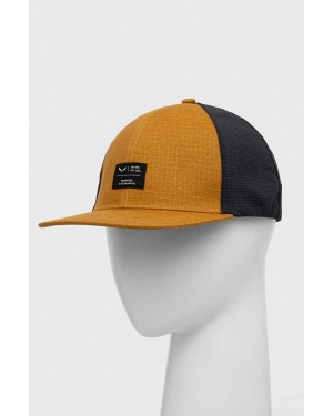 Salewa czapka z daszkiem Hemp Flex kolor brązowy z aplikacją