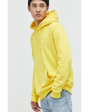 adidas Originals bluza bawełniana męska kolor żółty z kapturem z nadrukiem