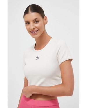 adidas Originals t-shirt damski kolor beżowy IJ7804