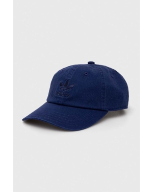 adidas Originals czapka z daszkiem bawełniana kolor niebieski z aplikacją