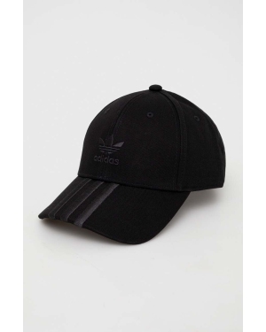 adidas Originals czapka z daszkiem bawełniana kolor czarny gładka II0702