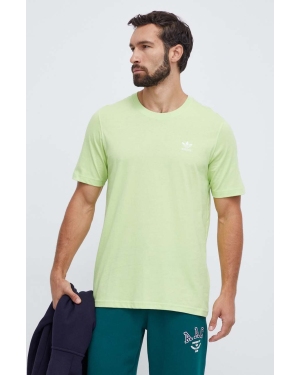 adidas Originals t-shirt bawełniany męski kolor zielony z aplikacją