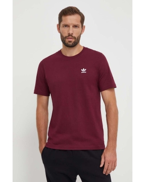 adidas Originals t-shirt bawełniany męski kolor bordowy gładki