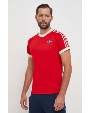 adidas Originals t-shirt męski kolor czerwony z aplikacją