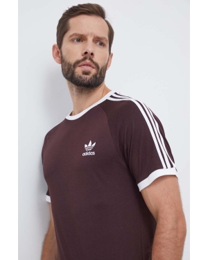 adidas Originals t-shirt bawełniany męski kolor brązowy z aplikacją