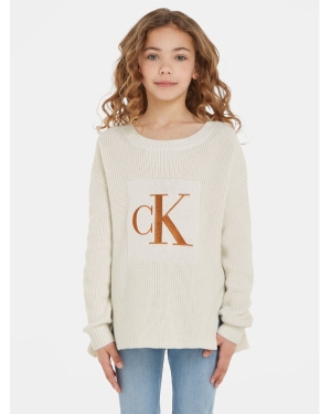 Calvin Klein Jeans Sweter Monogram IG0IG02259 Écru Regular Fit