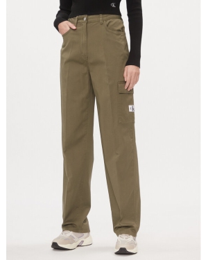 Calvin Klein Jeans Spodnie materiałowe J20J221297 Zielony Straight Fit