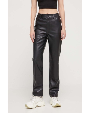 Tommy Jeans spodnie damskie kolor czarny proste high waist
