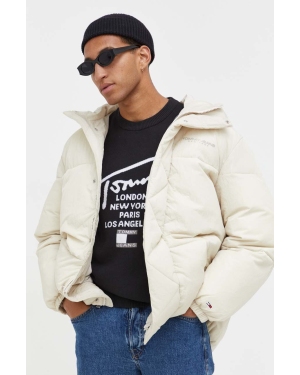 Tommy Jeans kurtka męska kolor beżowy zimowa