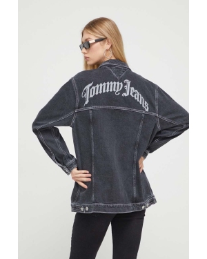 Tommy Jeans kurtka jeansowa damska kolor czarny przejściowa oversize