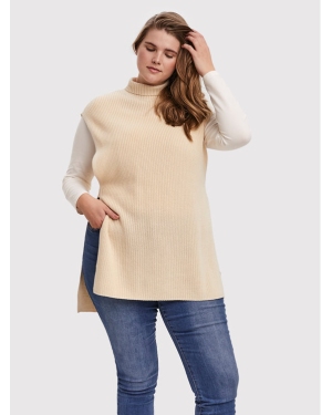 Vero Moda Curve Sweter Myrna 10252749 Beżowy Regular Fit