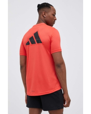 adidas Performance t-shirt treningowy Workout Base kolor czerwony z nadrukiem