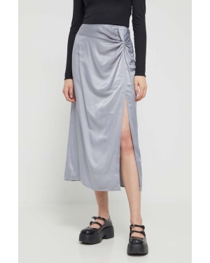 Abercrombie & Fitch spódnica kolor srebrny midi prosta