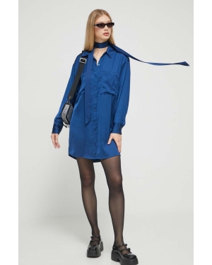 Abercrombie & Fitch sukienka kolor niebieski mini prosta