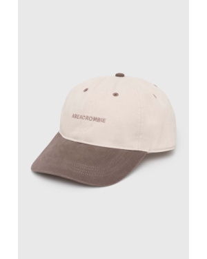 Abercrombie & Fitch czapka z daszkiem bawełniana kolor brązowy z aplikacją