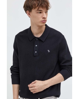Abercrombie & Fitch sweter z domieszką wełny męski kolor czarny lekki