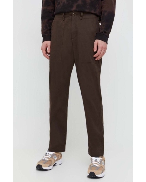Abercrombie & Fitch spodnie bawełniane kolor brązowy proste