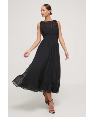 Abercrombie & Fitch sukienka kolor czarny midi rozkloszowana