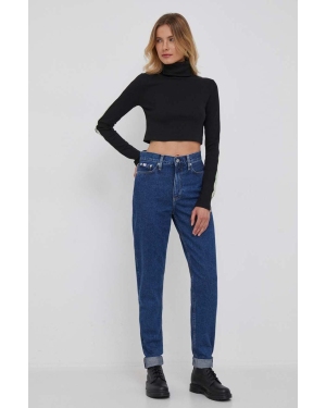 Calvin Klein Jeans longsleeve damski kolor czarny z golfem