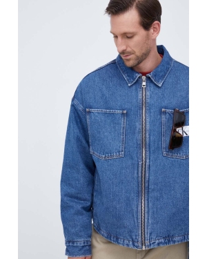 Calvin Klein Jeans kurtka jeansowa męska kolor niebieski przejściowa oversize