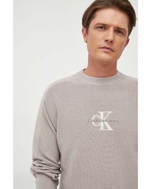 Calvin Klein Jeans sweter bawełniany kolor szary lekki
