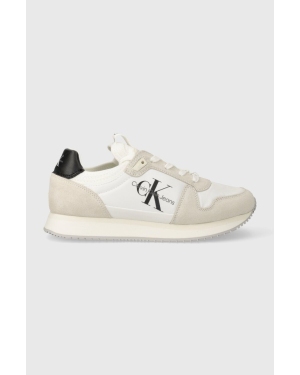 Calvin Klein Jeans sneakersy YW0YW00840 RUNNER SOCK LACEUP NY-LTH W kolor biały