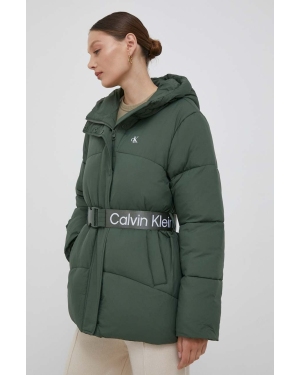 Calvin Klein Jeans kurtka damska kolor zielony zimowa oversize