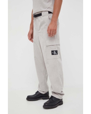 Calvin Klein Jeans spodnie męskie kolor szary w fasonie cargo