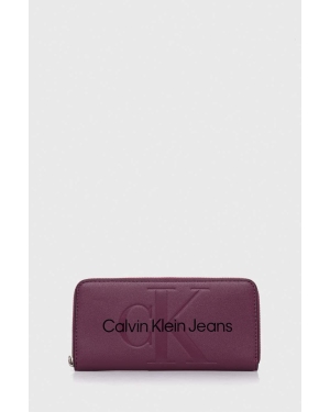 Calvin Klein Jeans portfel damski kolor fioletowy