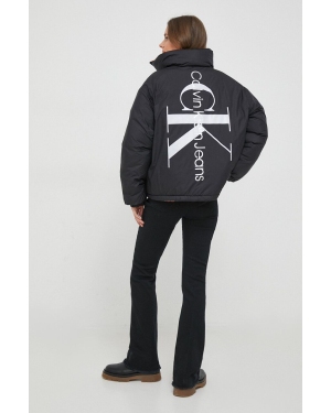 Calvin Klein Jeans kurtka dwustronna damska kolor czarny zimowa oversize