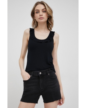 Calvin Klein Jeans szorty J20J218505.PPYY damskie kolor czarny gładkie medium waist