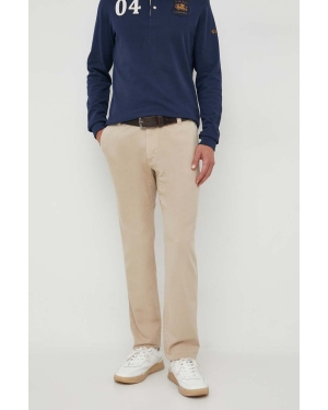 Calvin Klein Jeans spodnie bawełniane kolor beżowy w fasonie chinos