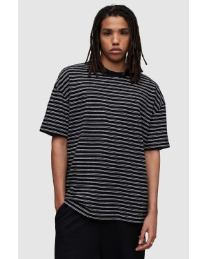 AllSaints t-shirt bawełniany RICKY SS CREW kolor czarny wzorzysty