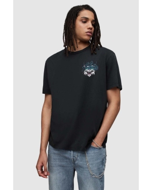 AllSaints t-shirt MG043Z TOMKAT SS CREW męski kolor czarny z nadrukiem