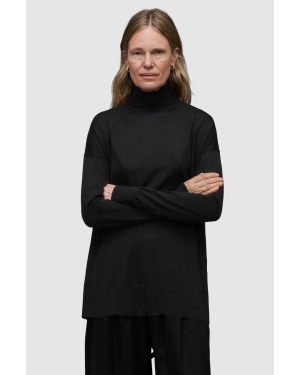AllSaints sweter wełniany GALA MERINO damski kolor czarny z golfem