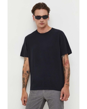 AllSaints t-shirt bawełniany męski kolor czarny gładki