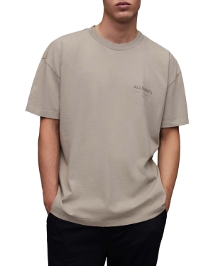 AllSaints t-shirt bawełniany kolor szary z nadrukiem
