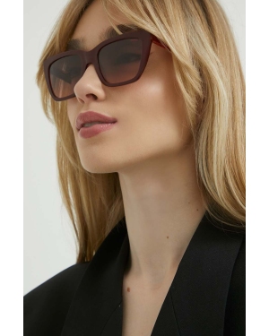 HUGO okulary przeciwsłoneczne damskie kolor brązowy