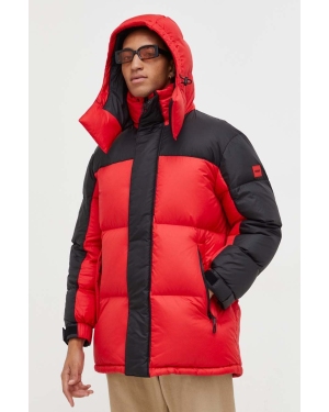 HUGO kurtka puchowa męska kolor czerwony zimowa