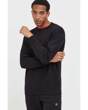 HUGO bluza męska kolor czarny z aplikacją