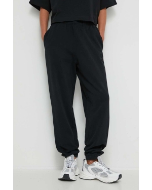 HUGO spodnie dresowe bawełniane kolor czarny gładkie